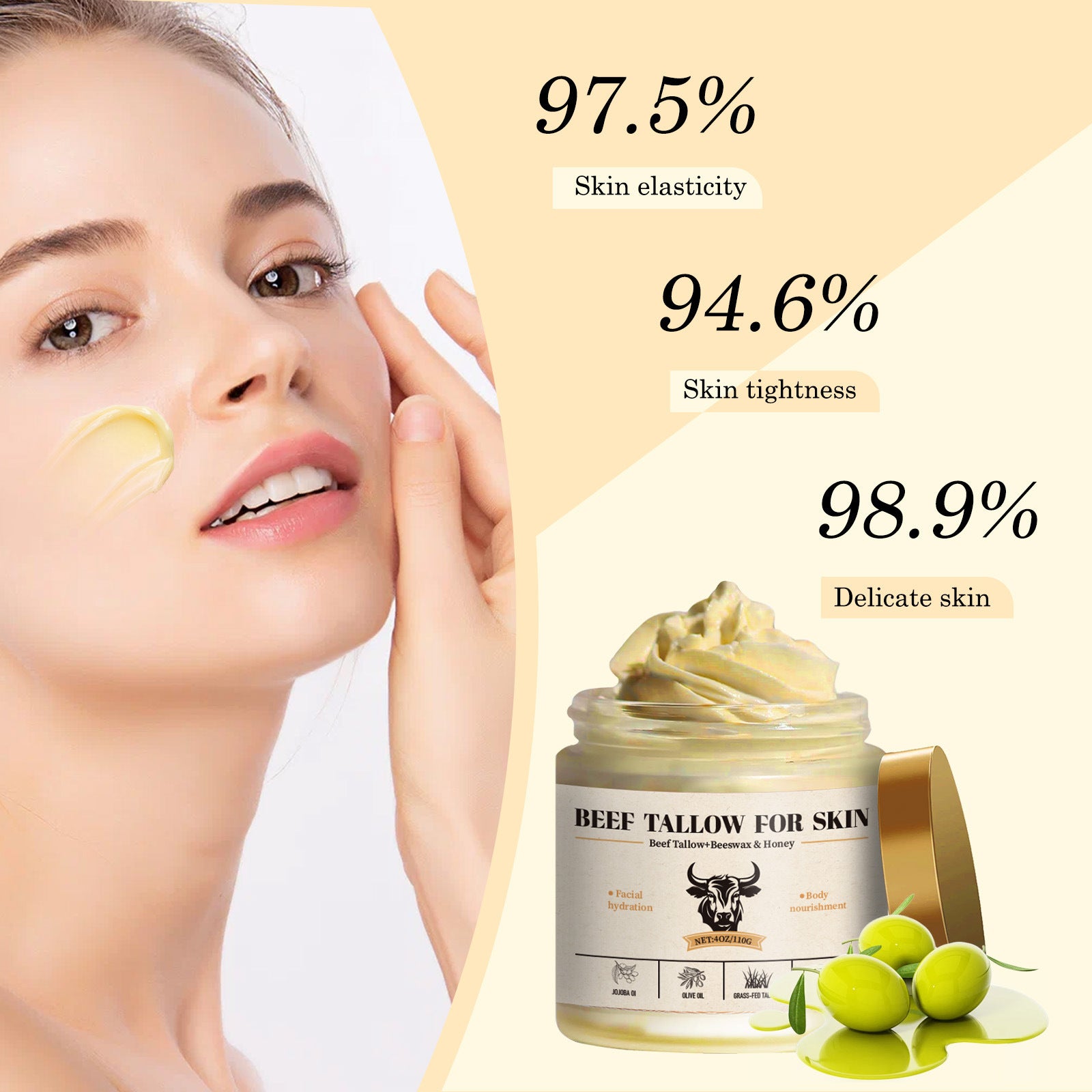Golden Beef Tallow – Luxurious Cream with Bee Wax & Honey