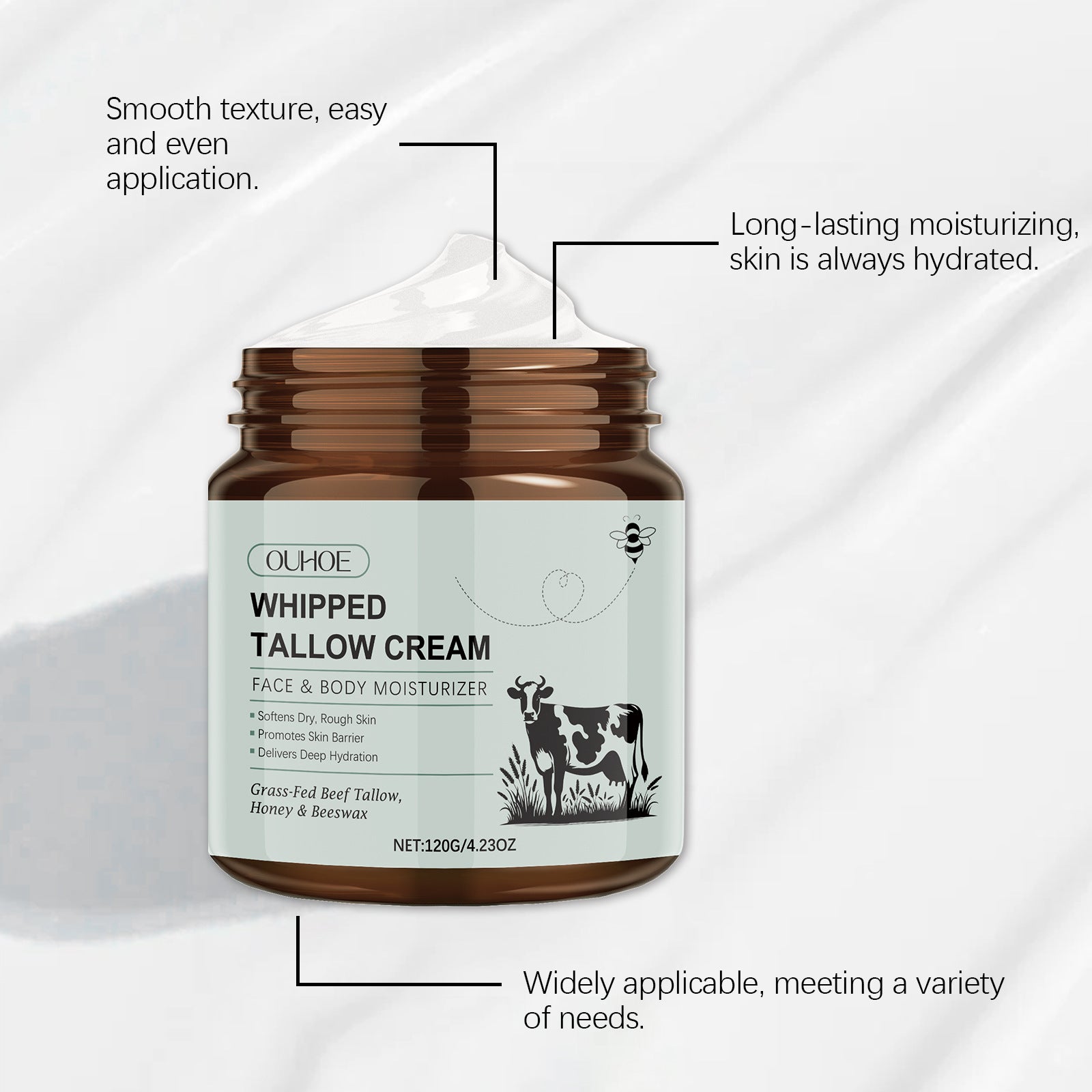 Beef Tallow Face & Body Cream – Ultra Moisturizing & Naturally Soft